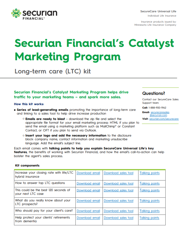 Securian Financial Catalyst LTC Marketing Kit