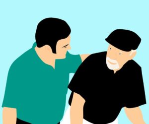 patient-3793490_1920 Long Term Care policies picture of a male nurse helping an elder man