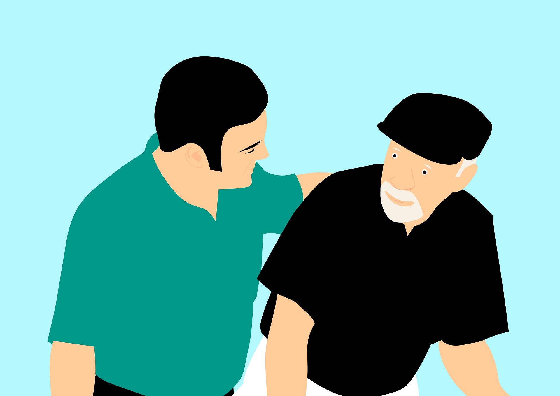 Long Term Care policies picture of a male nurse helping an elder man